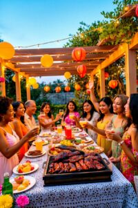 Diverse Group of Friends Celebrating Together – free AI stock image