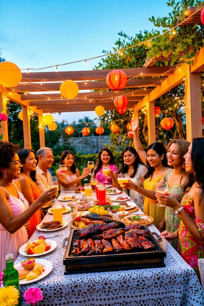 Diverse Group of Friends Celebrating Together – free AI stock image