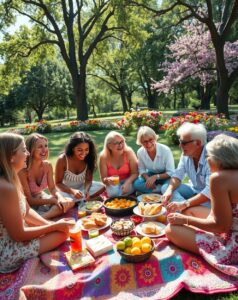 Diverse Group of Friends Enjoying a Picnic – free AI stock image