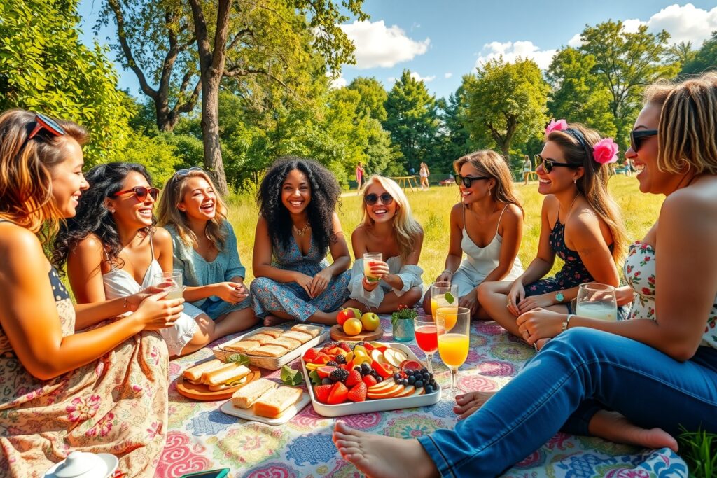 Diverse Group of Friends Enjoying a Picnic – free AI stock image