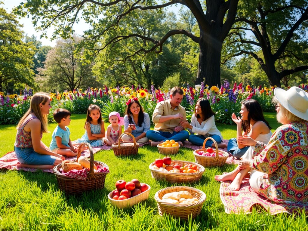 Diverse Group of Friends Enjoying a Picnic – free AI stock image