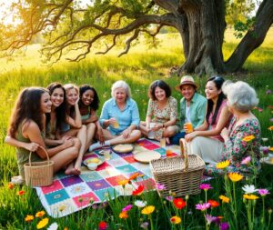 Diverse Group of Friends Enjoying a Picnic – free AI stock image