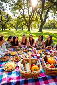 Diverse Group of Friends Enjoying a Picnic – free AI stock image