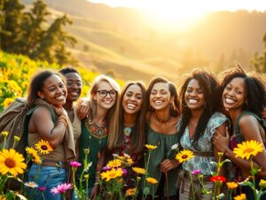 Diverse Group of Friends Enjoying Outdoors – free AI stock image