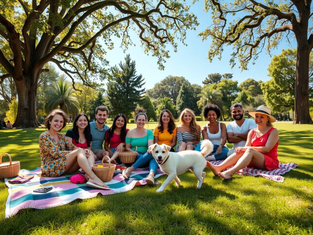 Diverse Group of Friends in a Park – free AI stock image
