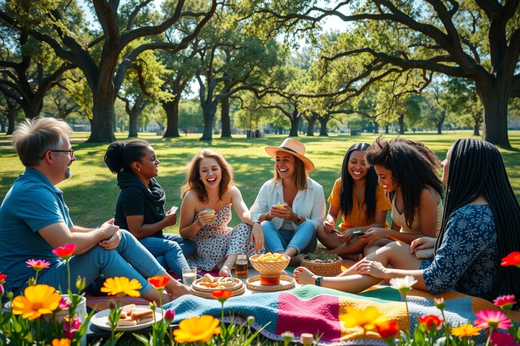 Diverse Group of Friends in a Park – free AI stock image