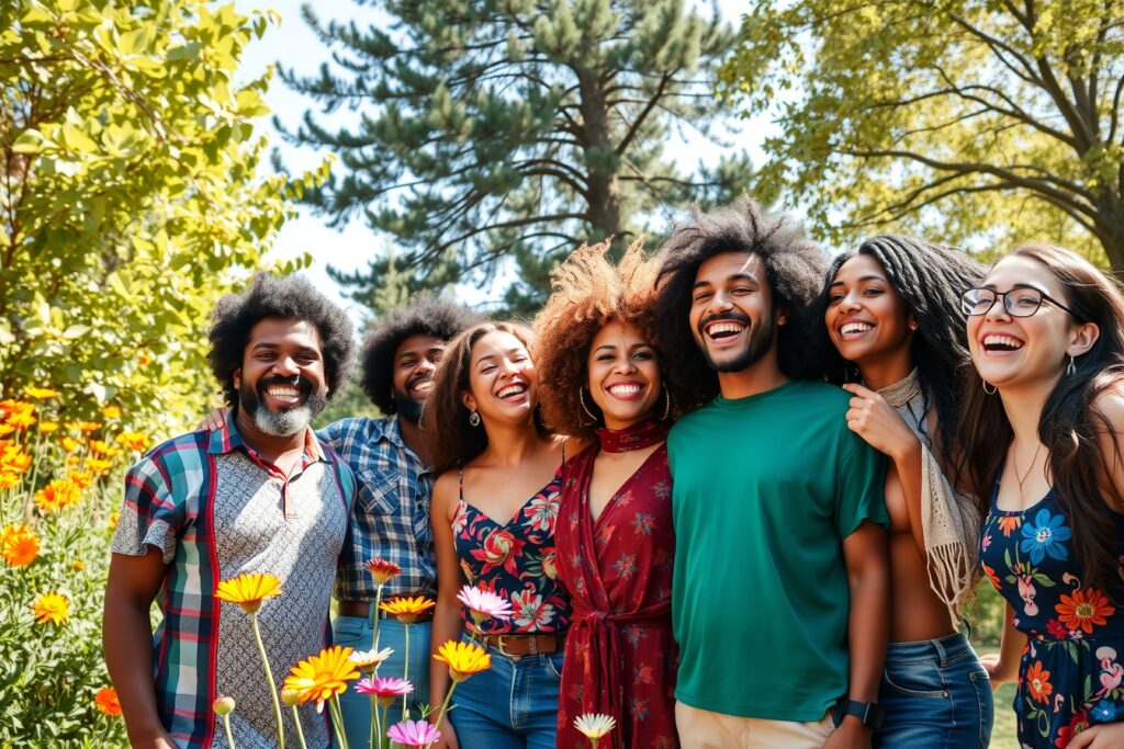 Diverse Group of Friends Laughing Together – free AI stock image
