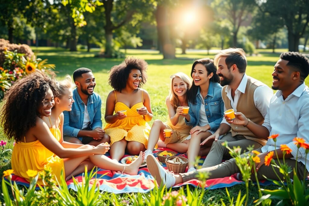 Diverse Group of Friends Laughing Together – free AI stock image