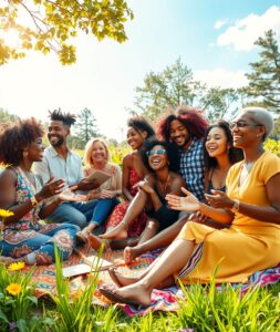 Diverse Group of Friends Sharing Laughter – free AI stock image