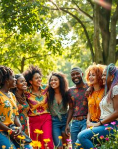 Diverse Group of Friends Sharing Laughter – free AI stock image
