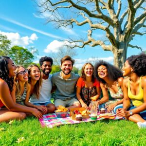 Diverse Group of Friends Sharing Laughter – free AI stock image