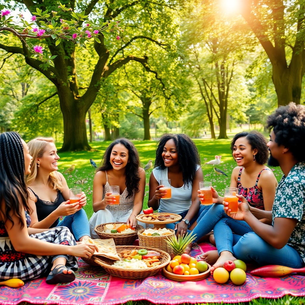 Diverse Group of Friends Sharing Laughter – free AI stock image
