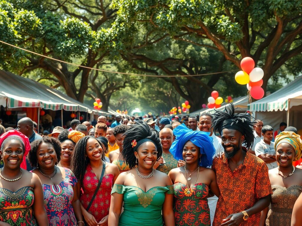 Diverse Group of People at a Festival – free AI stock image