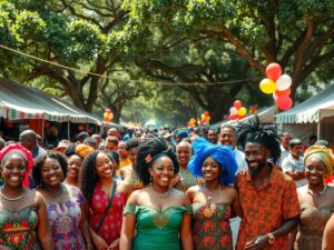 Diverse Group of People at a Festival – free AI stock image