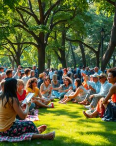 A Diverse Group of People in Conversation – free AI stock image