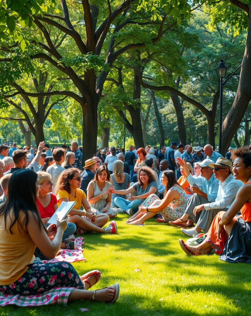 A Diverse Group of People in Conversation – free AI stock image