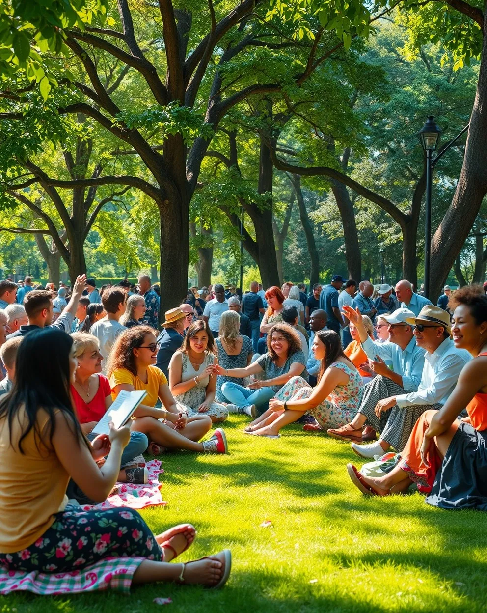 A Diverse Group of People in Conversation