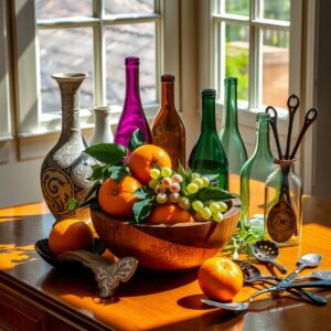 Diverse Objects on a Sunlit Table – free AI stock image
