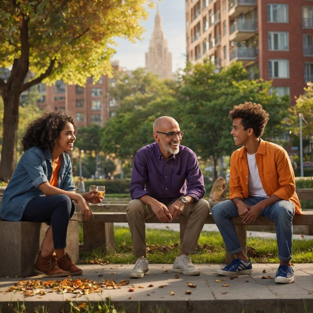 Diverse People Engaged in Lively Conversation – free AI stock image