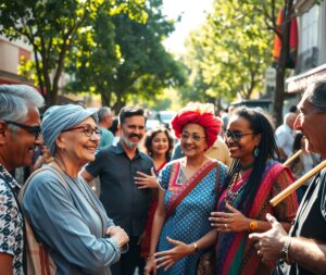 Diverse People Engaged in Vibrant Conversations – free AI stock image