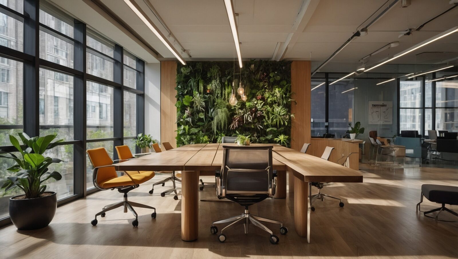 diverse team collaborating in modern office