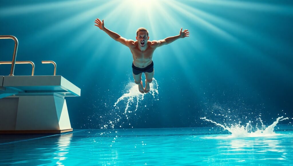Diving into the Crystal Blue – free AI stock image