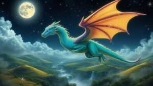 Dragon Flight Over Enchanted Realm – free AI stock image