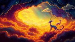 Dreamlike Biomorphic Landscape – free AI stock image