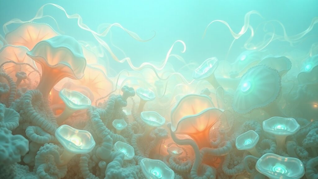 Dreamlike Biomorphic Ocean – free AI stock image