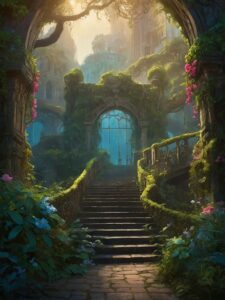 Dreamlike City of Floating Gardens – free AI stock image