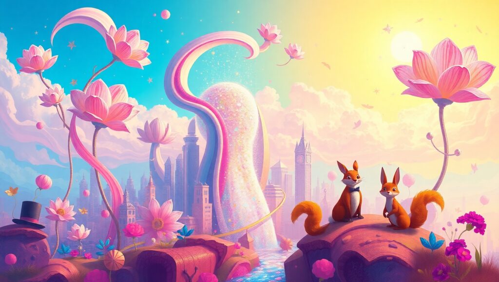 Dreamlike Floral Fantasy Collage – free AI stock image