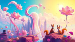Dreamlike Floral Fantasy Collage – free AI stock image