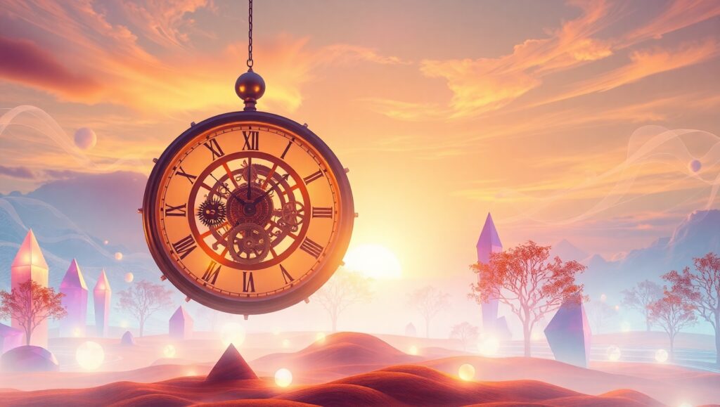 Dreamlike Geometric Sunset – free AI stock image