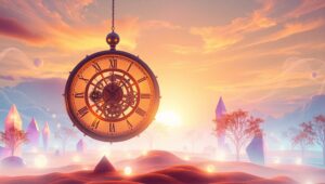 Dreamlike Geometric Sunset – free AI stock image