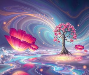 Dreamscape of Floating Delirium – free AI stock image