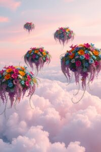 Dreamscape of Floating Garden Worlds – free AI stock image