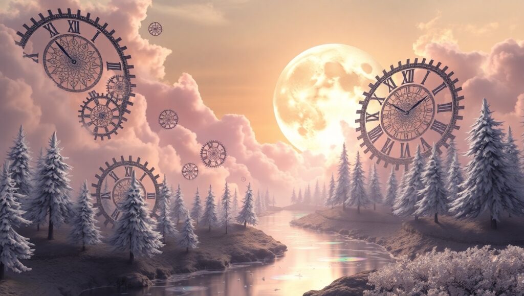 Dreamscape of Floating Gears – free AI stock image