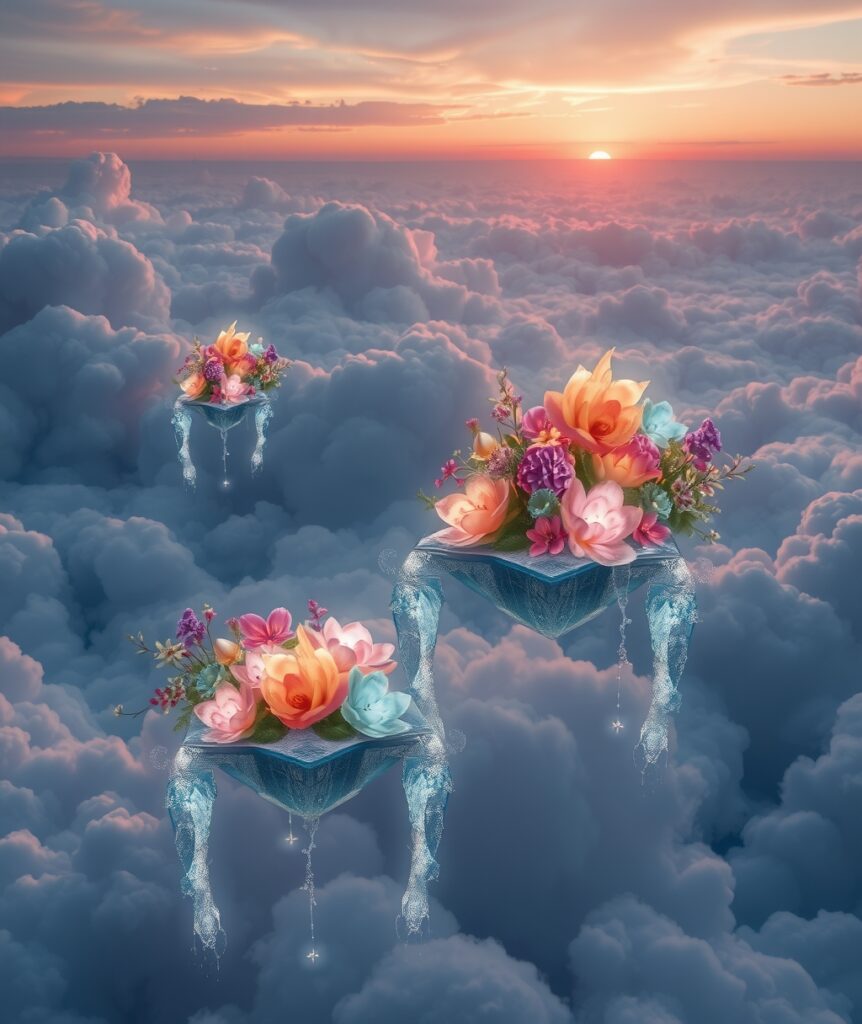 Dreamscape of Floating Islands and Clouds – free AI stock image