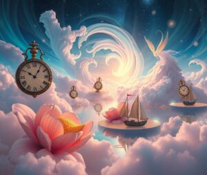 Dreamscape of Floating Time and Space – free AI stock image