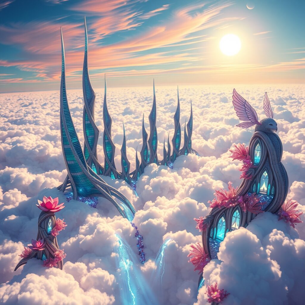 Dreamscape Over the Floating City – free AI stock image