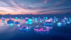 Dreamy Floating Islands at Twilight – free AI stock image