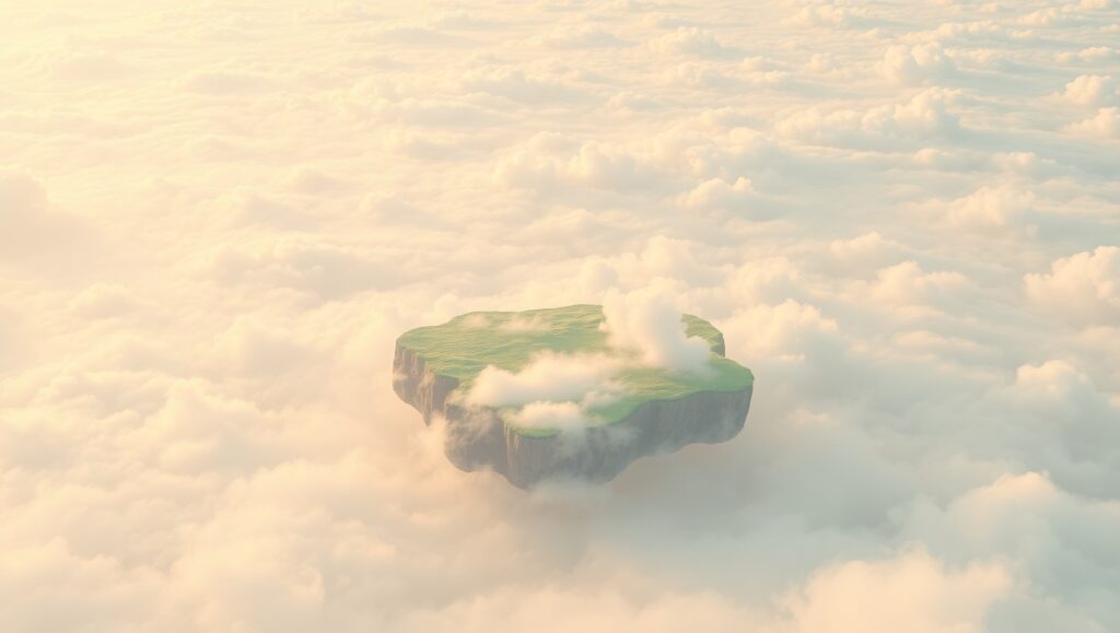 Dreamy Floating Islands in Duotone – free AI stock image