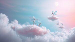 Dreamy Floating Islands Landscape – free AI stock image