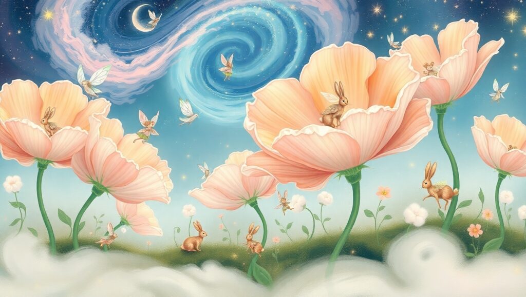 Dreamy Floral Galaxy – free AI stock image