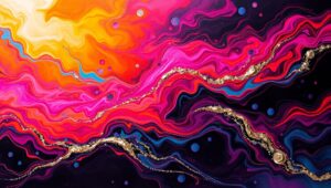 Dreamy Landscape in Acrylic Style – free AI stock image
