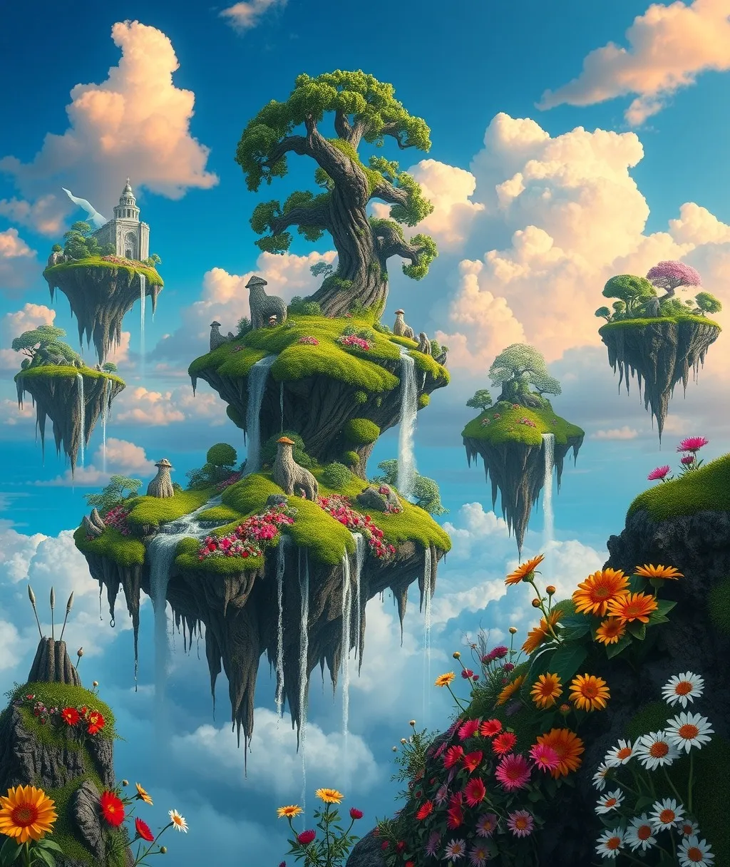 Dreamy Landscape of Floating Islands