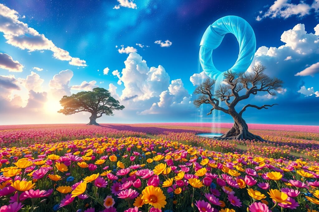 Dreamy Landscapes Under a Melting – free AI stock image