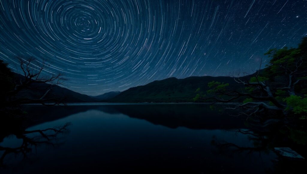 Dreamy Night Sky Reflections – free AI stock image