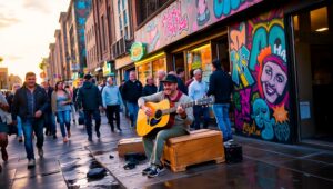 Dusk at the Urban Streets – free AI stock image