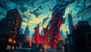 Dusk of Turmoil – free AI stock image